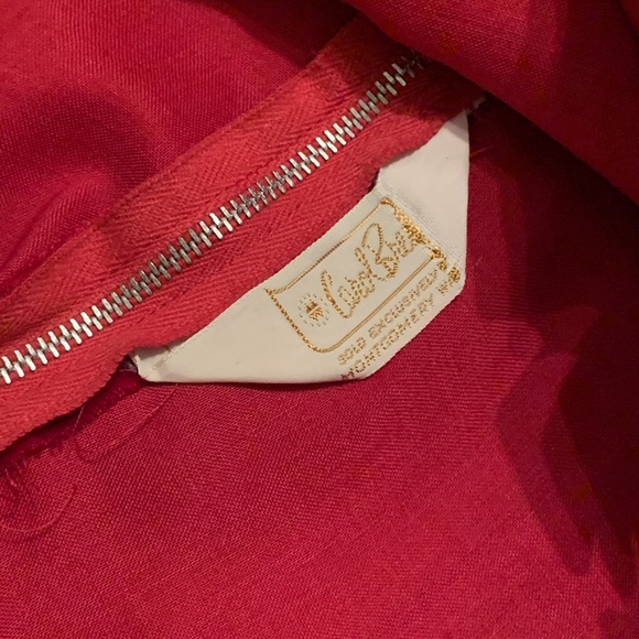 Vintage 60s red velvet mini dress satin bow S - Picture 6 of 6